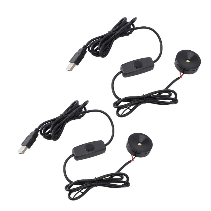 2 قطعة من مصابيح البصمة LED المحترفة 5 فولت USB قابلة للتخميد - مصابيح بصمة صغيرة لعروض العرض، خزانات المجوهرات، مدخل البيت، الخزائن - ضوء دافئ - Image 2