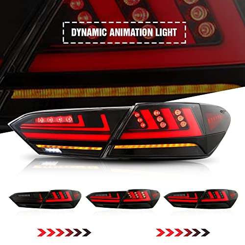 T T-ABC New Taillights for Toyota Camry Tail Light Assembly 2018-2023 SE XSE LE XLE TRD 8th Gen Accessories Taillight V3 Smoke Rear Lights Led Sequential Turn Signals Startup Custom Back Lamp Replacement (T4) - Image 4