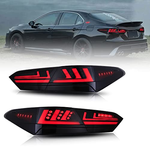 T T-ABC New Taillights for Toyota Camry Tail Light Assembly 2018-2023 SE XSE LE XLE TRD 8th Gen Accessories Taillight V3 Smoke Rear Lights Led Sequential Turn Signals Startup Custom Back Lamp Replacement (T4) - Image 1