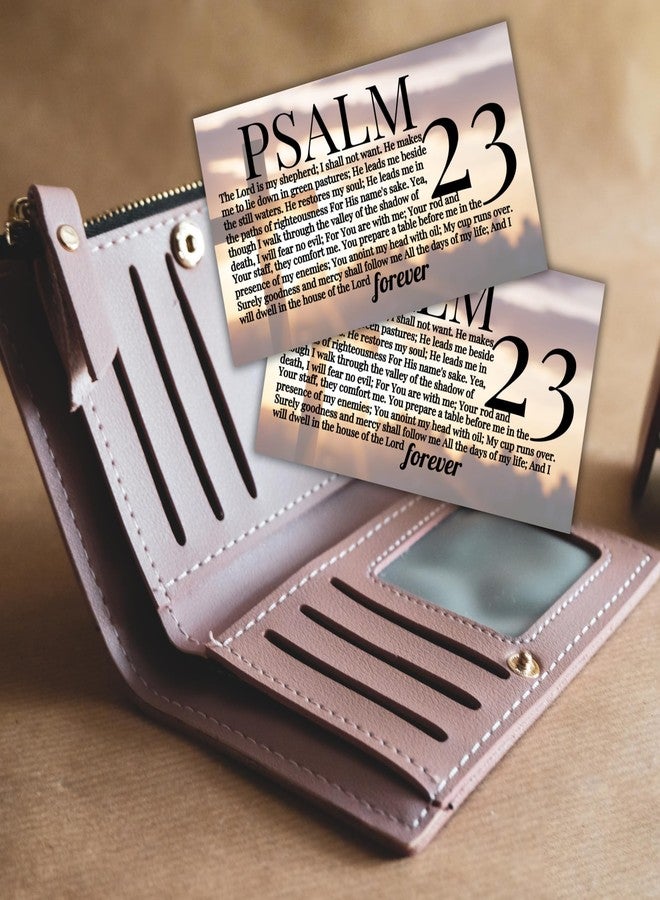 Lashicorn Psalms 23 Bible Verse Wallet Card 30pk 3.5x2” The Lord is My Shepherd Fear Worry Pocket Bulk Encouragement Gift Colorful Cross Minimalist Church Members Hand Outs - Image 5