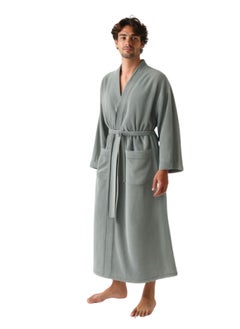 دكتور النووم أرواب حمام وملابس استرخاء فاخرة - روب حمام رمادي داكن للكبار - امتصاص عالي للماء، ناعم للغاية، خفيف الوزن، مصنوع من أجود أنواع الفليس الكورالي - أكمام واسعة أنيقة وطول مثالي لاسترخاء فائق  - Image 2