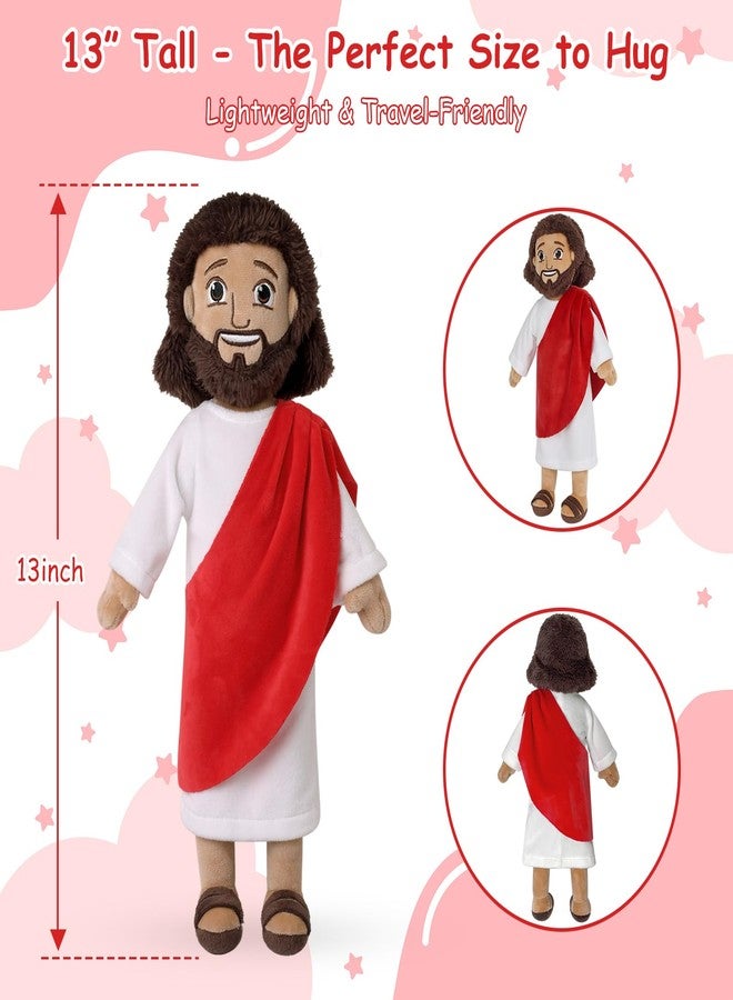 Apragaz 13" Jesus Plush Doll, Jesus Plushies for Kids, Soft & Comfort Christian Toy, Christian Faith Plushie Faith-Based Gift for Boys Girls, Sunday School, Bible Learning, Easter & Christmas(Red) - Image 2