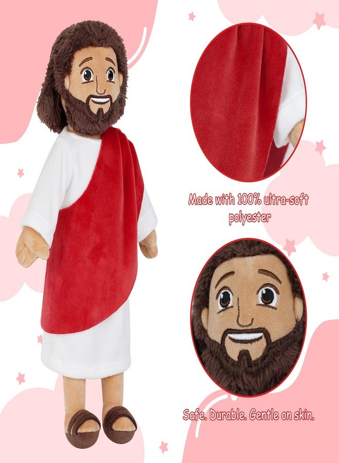 Apragaz 13" Jesus Plush Doll, Jesus Plushies for Kids, Soft & Comfort Christian Toy, Christian Faith Plushie Faith-Based Gift for Boys Girls, Sunday School, Bible Learning, Easter & Christmas(Red) - Image 3