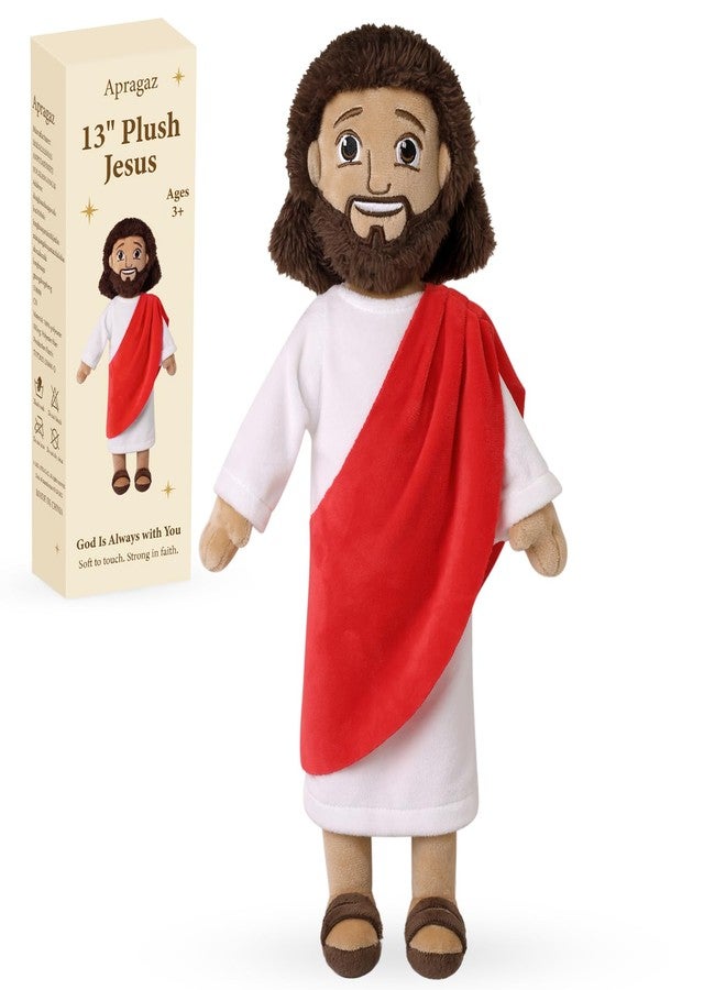 Apragaz 13" Jesus Plush Doll, Jesus Plushies for Kids, Soft & Comfort Christian Toy, Christian Faith Plushie Faith-Based Gift for Boys Girls, Sunday School, Bible Learning, Easter & Christmas(Red) - Image 1