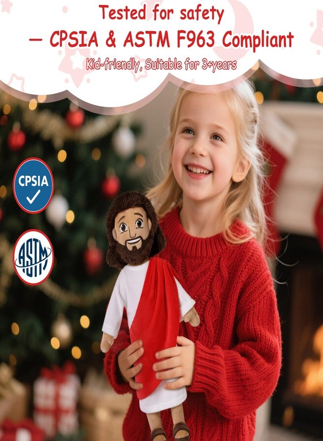 Apragaz 13" Jesus Plush Doll, Jesus Plushies for Kids, Soft & Comfort Christian Toy, Christian Faith Plushie Faith-Based Gift for Boys Girls, Sunday School, Bible Learning, Easter & Christmas(Red) - Image 4