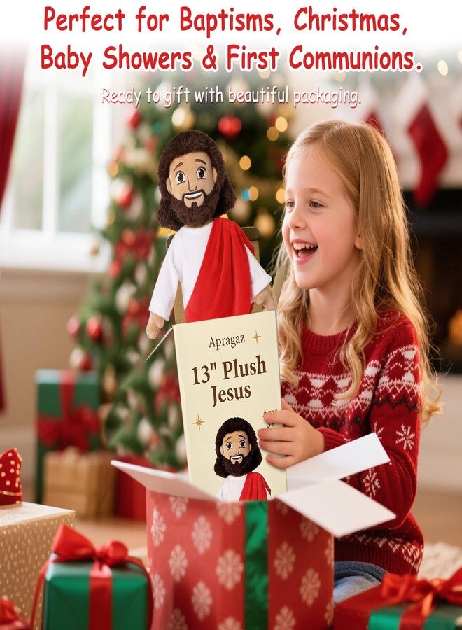 Apragaz 13" Jesus Plush Doll, Jesus Plushies for Kids, Soft & Comfort Christian Toy, Christian Faith Plushie Faith-Based Gift for Boys Girls, Sunday School, Bible Learning, Easter & Christmas(Red) - Image 5