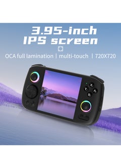ANBERNIC  ANBERNIC RG Cube Retro Handheld Game Console 64bit Android 13 Unisoc T820 3.95 Inch IPS Screen Hall Joystick RGB lighting effect (Black)  - Image 3