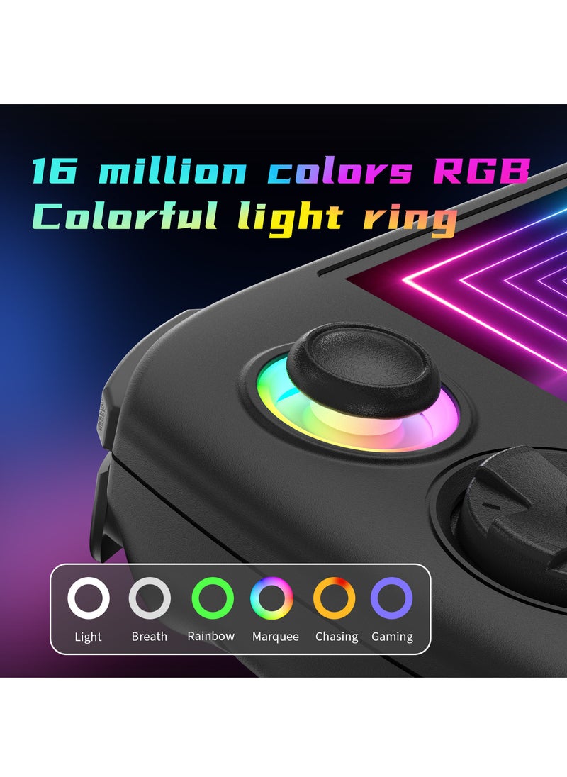 ANBERNIC  - ANBERNIC RG Cube Retro Handheld Game Console 64bit Android 13 Unisoc T820 3.95 Inch IPS Screen Hall Joystick RGB lighting effect (Black) - Image 1