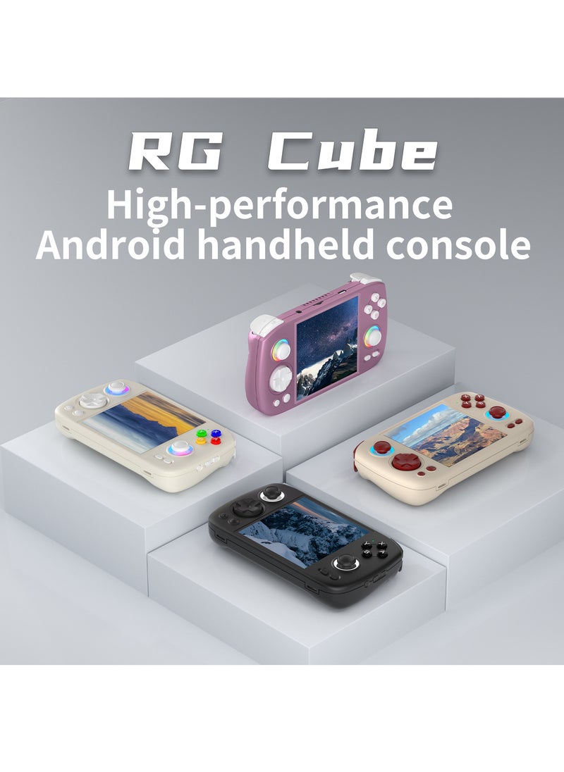 ANBERNIC  - ANBERNIC RG Cube Retro Handheld Game Console 64bit Android 13 Unisoc T820 3.95 Inch IPS Screen Hall Joystick RGB lighting effect (Black) - Image 1