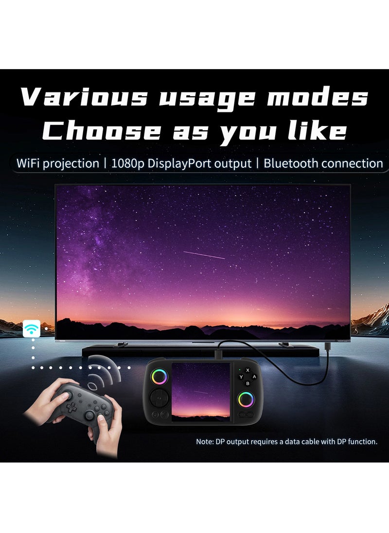 ANBERNIC  - ANBERNIC RG Cube Retro Handheld Game Console 64bit Android 13 Unisoc T820 3.95 Inch IPS Screen Hall Joystick RGB lighting effect (Black) - Image 1