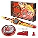INFINITY NADO Battle Tops with Sword Launcher Split Series Metal Glowing Battling Tops Attack Type Spinning Top Game Toy for Boys Girls 5 Flaming Pack Blazing War Bear - Image 2