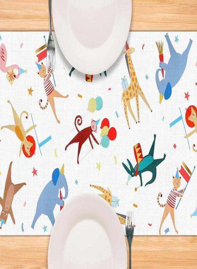 Pudodo Animal Parade Table Runner Jungle Animal Zoo Theme Birthday Party Baby Shower Kitchen Dining Room Home Decoration (13" x 108") - Image 5