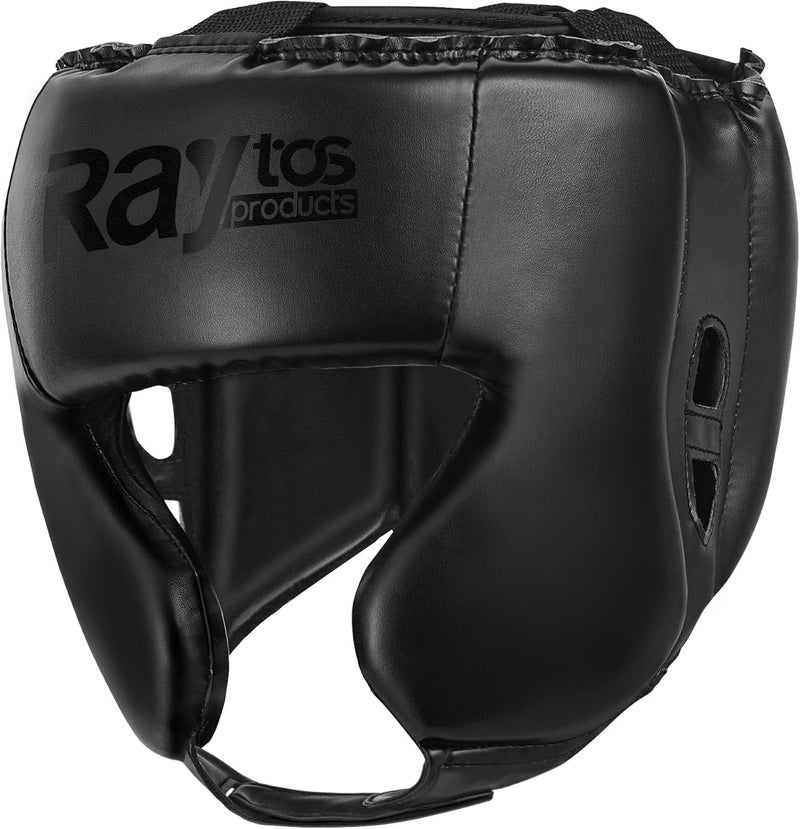 Raytos Boxing Headgear for Men Women Professional Lightweight Open Face Head Guard Breathable Protection Secure Fit for MMA Muay Thai Kickboxing Sparring Training BlackBlack - Image 2