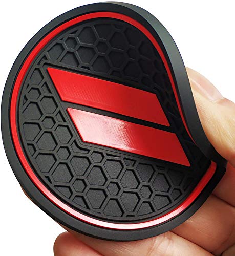 Auprite Anti Dust Mats for Durango Accessories 2014-2020, Custom fits Cup Holder Liners Mats Center Console Liners for Dodge Interior Accessories(Red/5Pcs) - Image 5