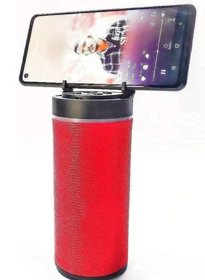 Wireless Portable Bluetooth Speakers KT-125 With Mobile Holder, USB, Memory Card and Bluetooth Connectivity - (Red)  - Image 1