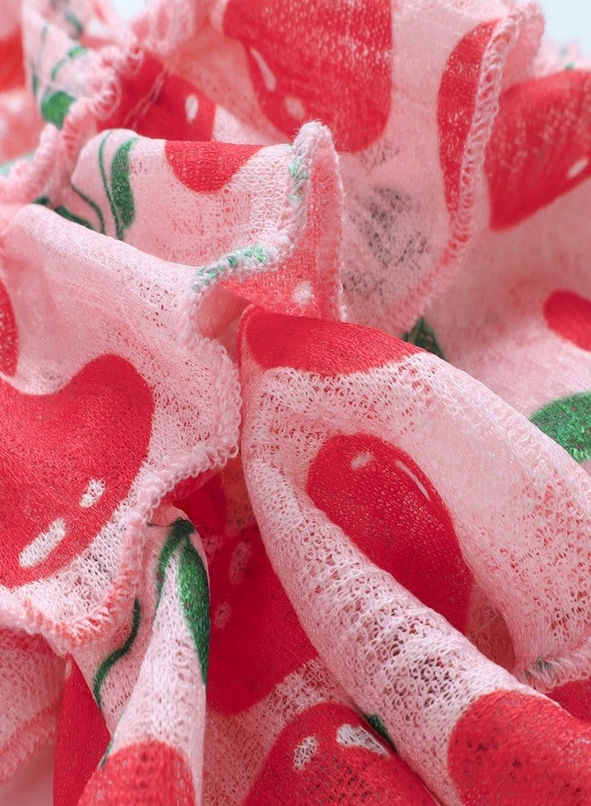 فيت وورم فستان فيت وورم للكلاب بنقشة الكرز - ملابس كلاب هاواي مكشكشة، وردي، مقاس كبير - Image 5