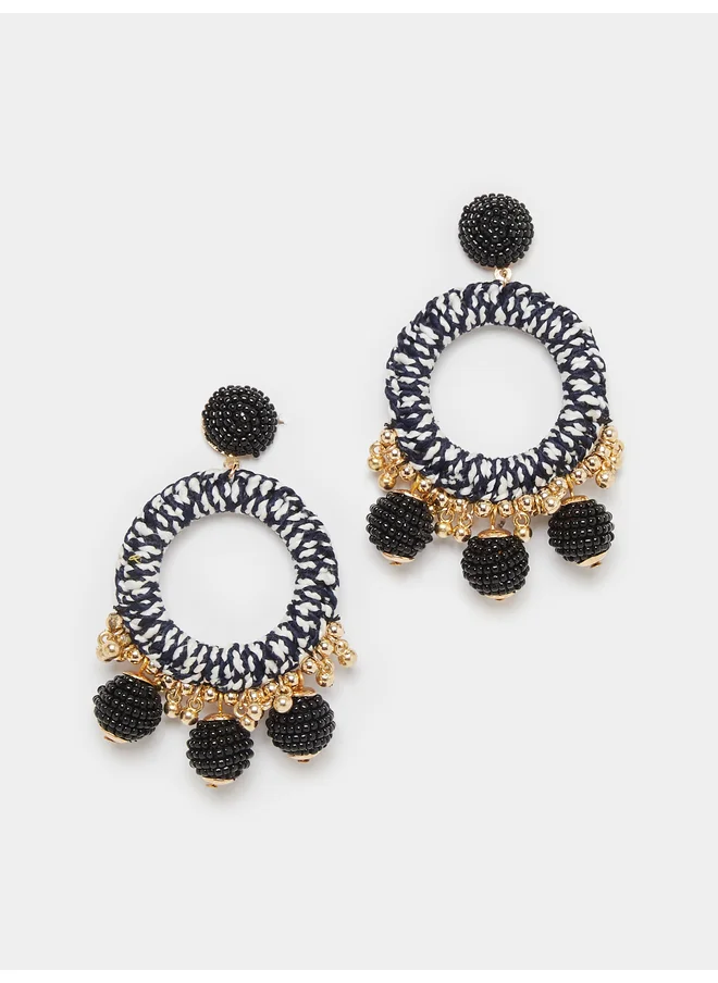 ستايلي Styli Pompom Round Earrings