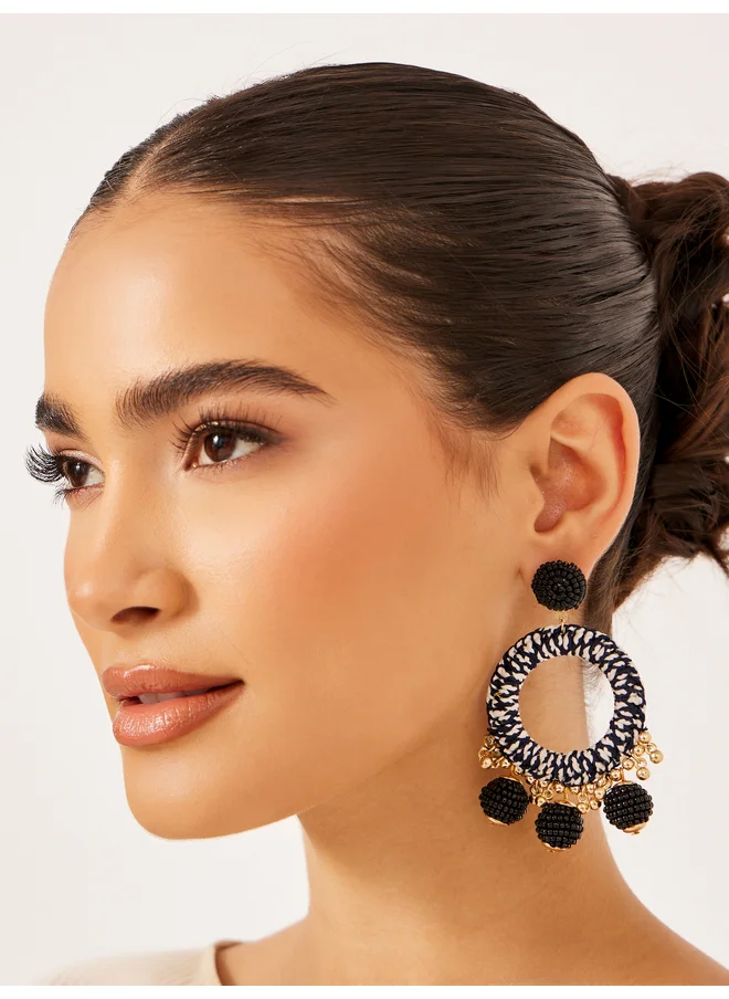 ستايلي Styli Pompom Round Earrings