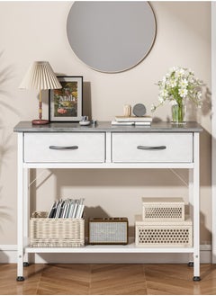 AGD Console Table with 2-Tier Storage Shelves, Sofa Table with 2 Drawers, Side Buffet Table for Entryway, Living Room, Kitchen, Foyer, Office 85*35*75cm  - Image 1