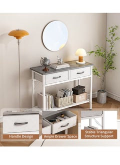 AGD Console Table with 2-Tier Storage Shelves, Sofa Table with 2 Drawers, Side Buffet Table for Entryway, Living Room, Kitchen, Foyer, Office 85*35*75cm  - Image 3