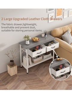 AGD Console Table with 2-Tier Storage Shelves, Sofa Table with 2 Drawers, Side Buffet Table for Entryway, Living Room, Kitchen, Foyer, Office 85*35*75cm  - Image 4