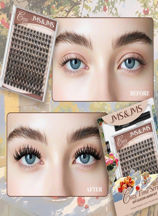JMS&JMS 144Pcs Lash Clusters Lash Extension C Curl Manga Wispy Eyelash Clusters Natural Volume Eyelash Extensions Individual Lashes DIY for Beginner (8-18MIX) - Image 5