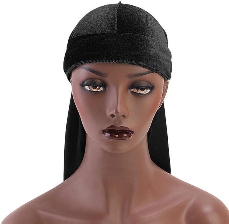 كلاراكو باندانا مخملية للرجال والنساء، غطاء رأس دوراج، قبعة قرصان حريرية ملفوفة - Image 2