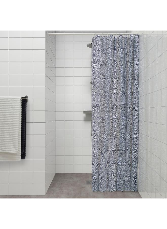 زبون ستارة حمام، أبيض/أزرق، 180×200 سم - Image 4