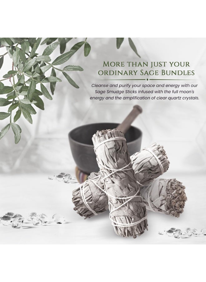 Moonwater Elixirs White Sage Smudge Sticks, White Sage Bundles, Cleansing Incense Healing Meditation & Smudge Stick Rituals, for Energy Clearing, Meditation, Energy Purification, Spiritual Healing - Image 3
