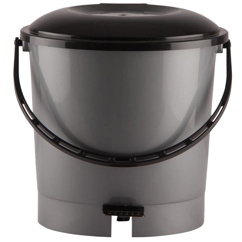 Kuber Industries Multiuses Plastic Pedal Dustbin Waste Bin Trash Can With Handle 7 Litre Grey - Image 1