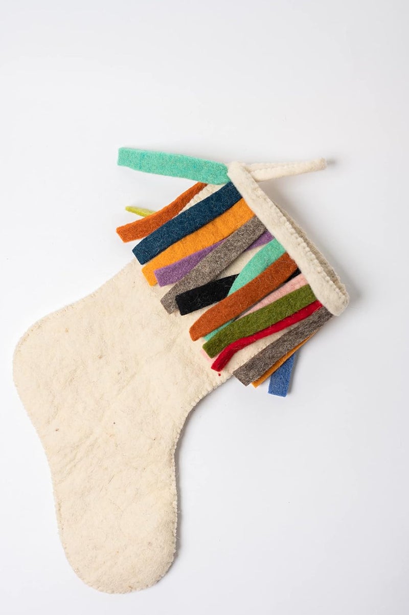 dekulture De Kulture Handmade Premium Wool Felt Multicolor Christmas Stocking Eco Friendly Needle Felted Stuffed Ideal for Home Office Decoration Holiday Decor 62x07x1299 LWH Inches - Image 1