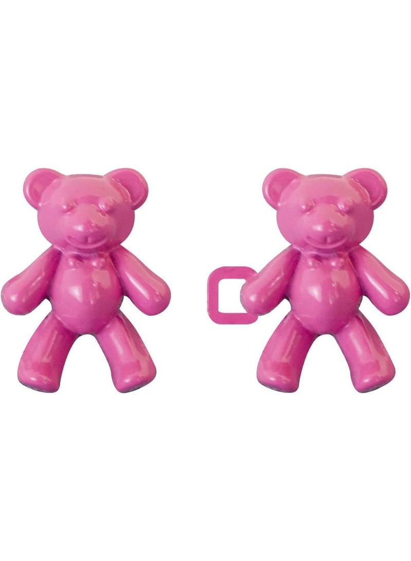 2 قطعة زر جينز، دبوس زر جينز قابل للتعديل، أبازيم خصر زخرفية قابلة للفصل، لا تحتاج إلى خياطة، سهلة التركيب، زر فوري لتعديل الخصر وتثبيته للسراويل، دب وردي - Image 1