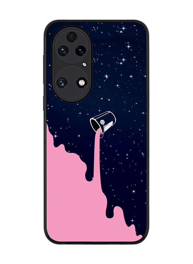 Stylizedd Rugged Black edge case for Huawei P50 Slim fit Soft Case Flexible Rubber Edges Anti Drop TPU Gel Thin Cover - Berry Milky Way  - Image 1