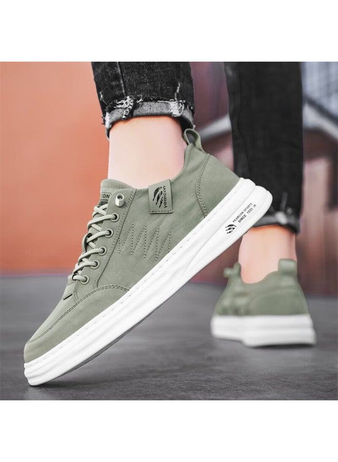 YEARCON Yierkang Men's Canvas Shoes, New Casual Sneakers, Slip-on, Lightweight, Retro Versatile Footwear, Khaki, Size 38 - Image 5
