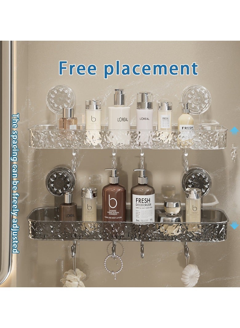 Hihonor Inline Suction Cup Shelf, Shelf With Hooks, Suitable For Bathroom Toilet Toilet Hand Washing Sink, Toilet On The Hole-Free Wall Wall Hanging (See Through To Understand) - Image 5