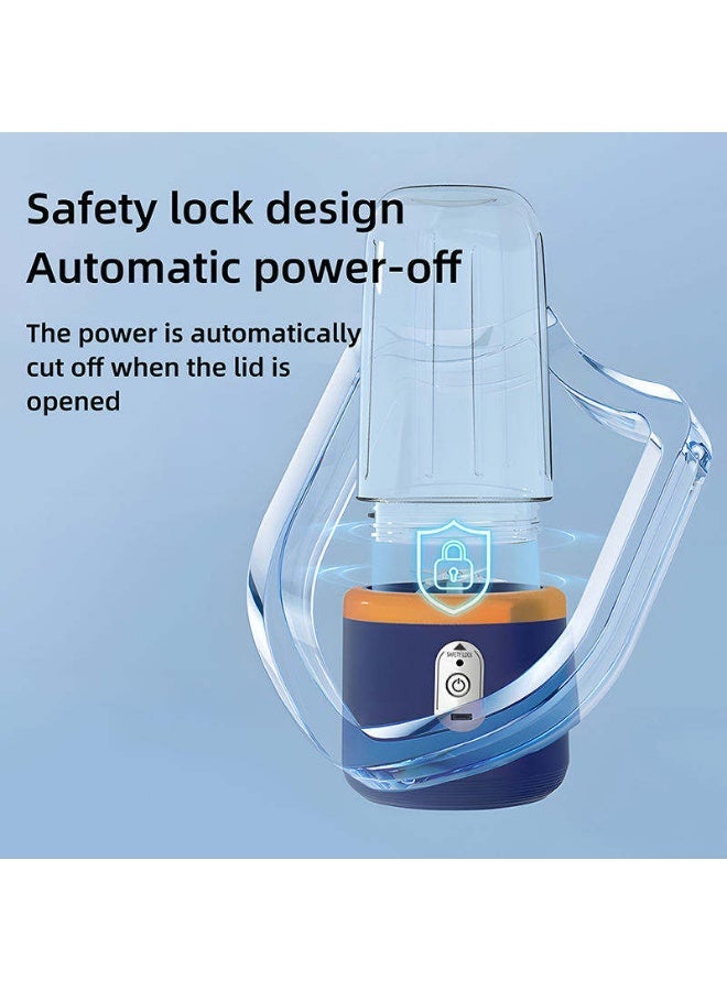 Portable Rechargeable Juicer Cup 400ml, Small Home Multi-Function Fruit Juice Blender, Personal Smoothie Maker for Travel, Office and Gym, USB Charging - Image 4