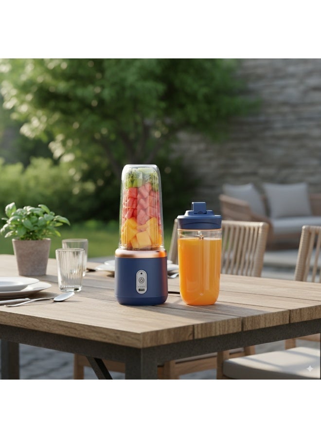 Portable Rechargeable Juicer Cup 400ml, Small Home Multi-Function Fruit Juice Blender, Personal Smoothie Maker for Travel, Office and Gym, USB Charging - Image 3