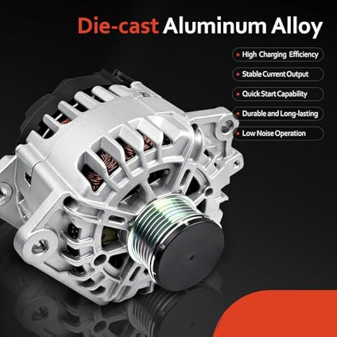 Grezuton Alternator Replacement fit for L4 2.5L Nissan Alternator Replace for Altima 2007-2013 for Sentra 2007-2012, for Rogue 2011-2013,Replaces 11258 11458 15715 11567 400-40102 23100-JA02A 23100-JA04A - Image 5