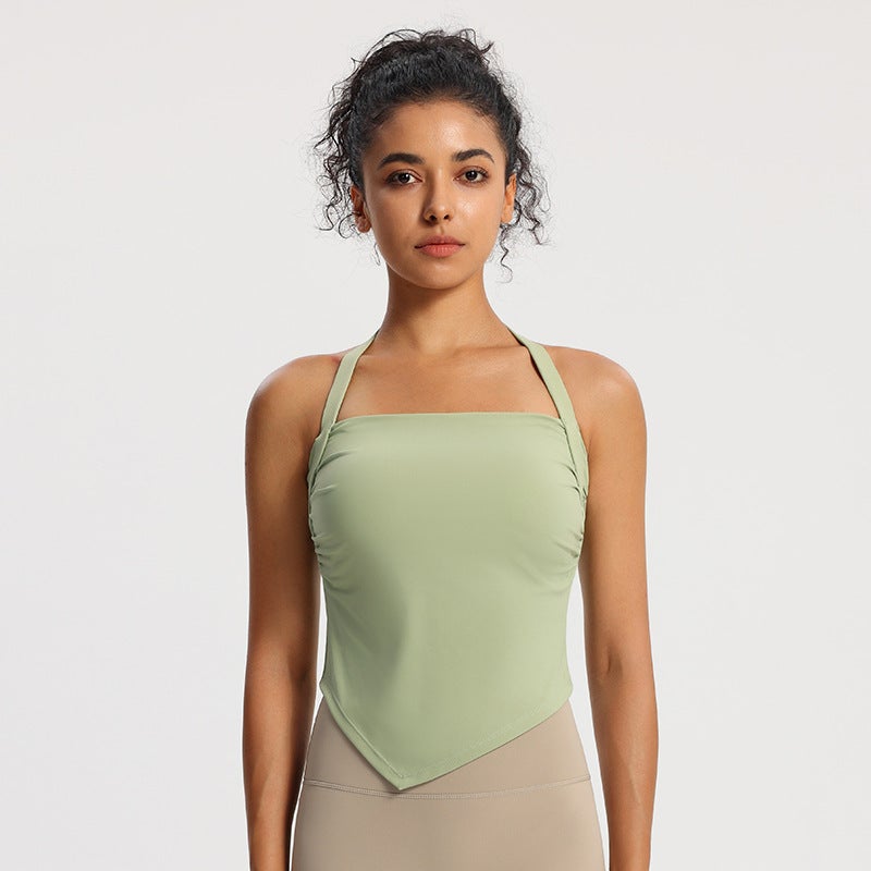 Fixed Cup Sports Bra Women'S Square Collar Girl Style Sports Bra Beautiful Back Quick-Drying Fitness Clothing Top Running Vest - Image 1