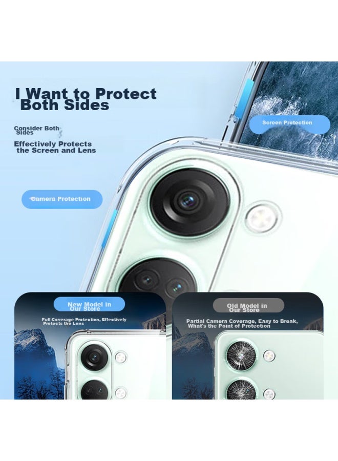 Koolife Compatible With Oneplus Ace2v Phone Case, Protective Cover For Oneplus Ace2v, Transparent Soft Shell, Gaming Camera Full Protection, Simple Skin-friendly, Fingerprint-resistant Outer Back Case - Image 5