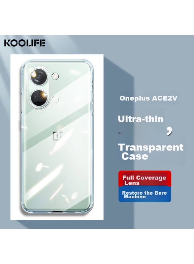 Koolife Compatible With Oneplus Ace2v Phone Case, Protective Cover For Oneplus Ace2v, Transparent Soft Shell, Gaming Camera Full Protection, Simple Skin-friendly, Fingerprint-resistant Outer Back Case - Image 1