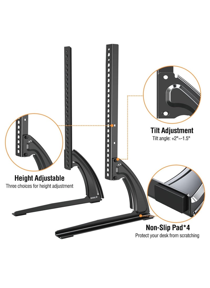 ELTRAZONE Universal Table Top TV Stand for Most 27 to 55 inch LCD LED Plasma Flat Screen TVs, TV Base Height Adjustable Leg Stand Holds up to 88 lbs, VESA up to 800x400mm - Image 4