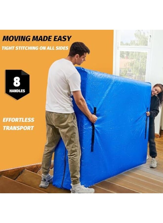 حقائب مرتبة للنقل، واقي مرتبة مقاوم للماء، غطاء مرتبة مقاس كوين، حقائب تخزين مناسبة لمرتبة مقاس 1.8 متر، أزرق - Image 2