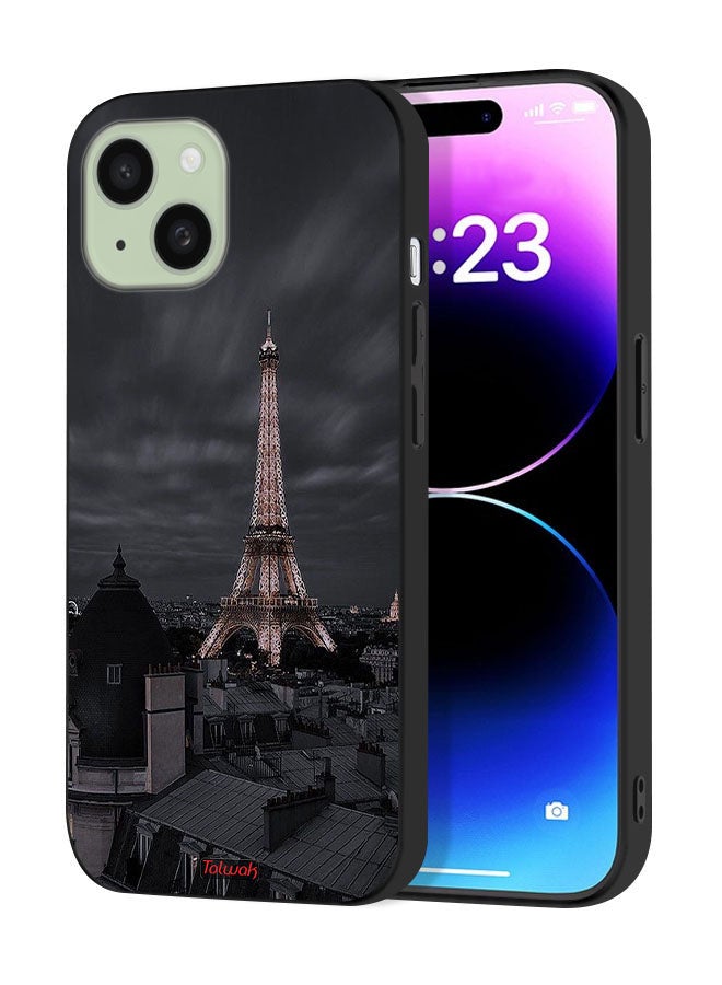 Tolwak Apple iPhone 15 Protective Case Cover Eiffel Tower In Night - Image 1