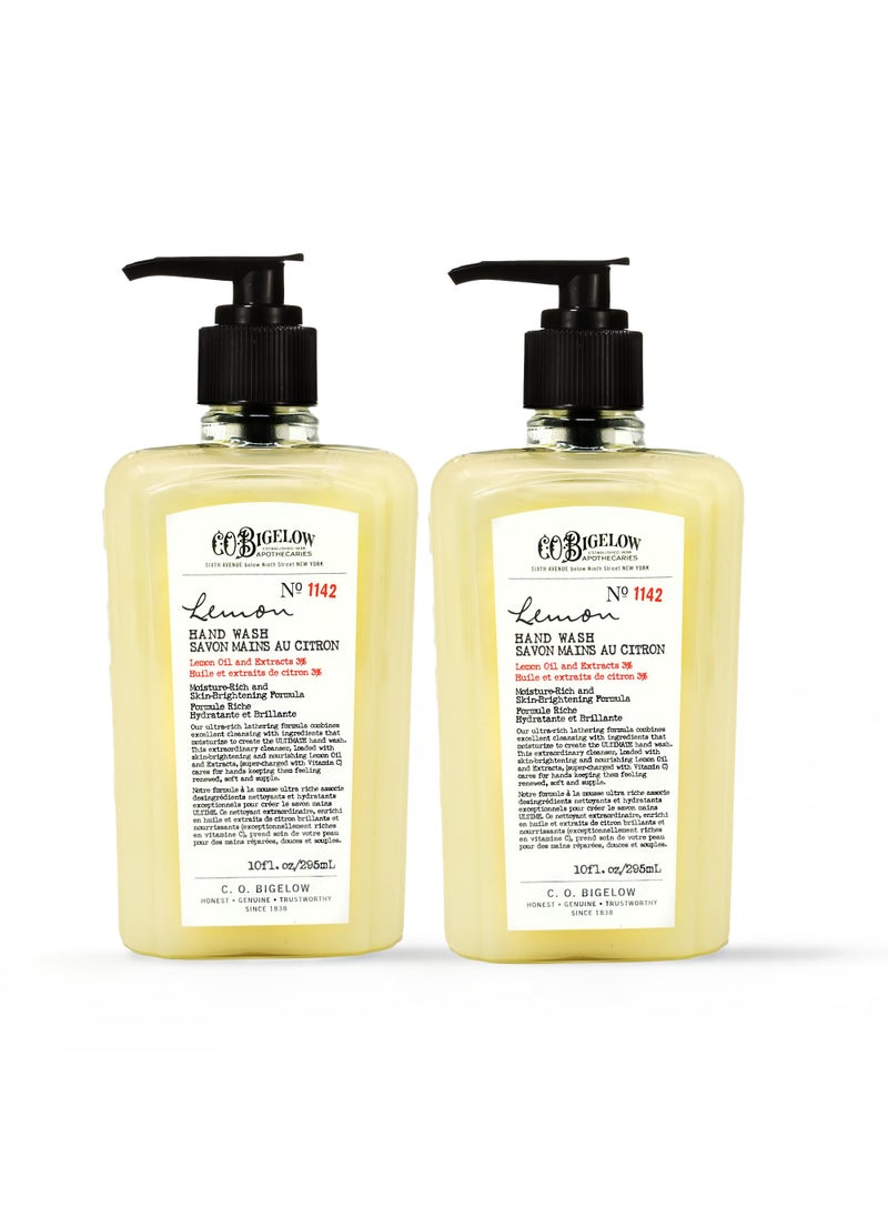 C. O. Bigelow - C.O. Bigelow Lemon Hand Wash - No. 1142, Moisturizing Liquid Hand Soaps with Lemon Extract & Vitamin C, Cruelty Free & Gentle for All Skin Types, 2 Pack, 10fl oz. each - Image 1