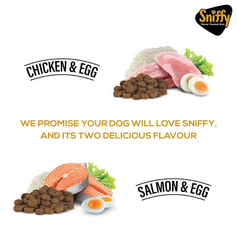 Sniffy Adult Dry Dog Food - 3kg | Real Chicken & Egg, Power Packed High Protein Diet for All Breeds | Gluten Free Food for Dogs - Image 5