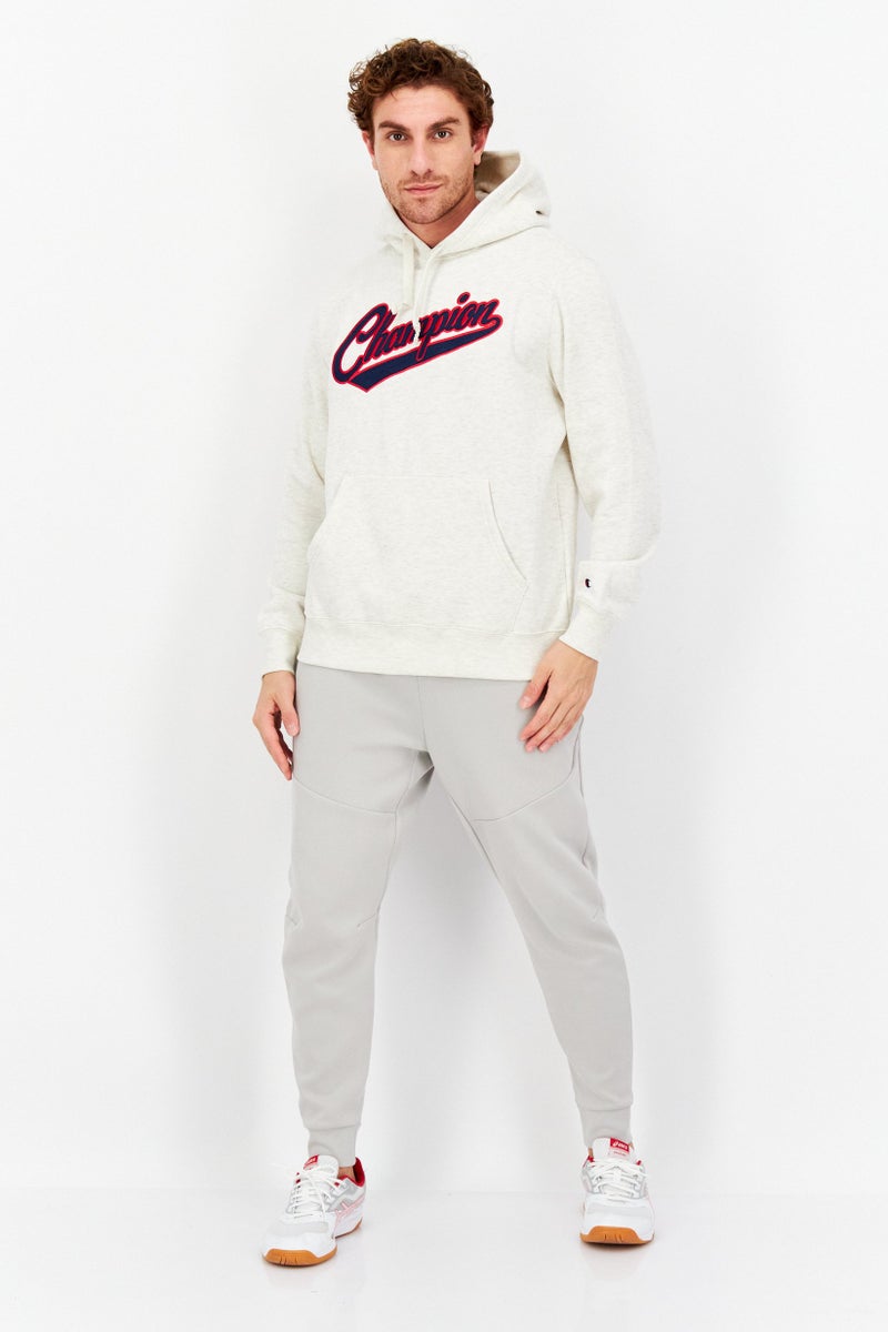 Champion Men Sportswear Fit Outdoor Hooded Sweatshirt, Beige  - Image 4