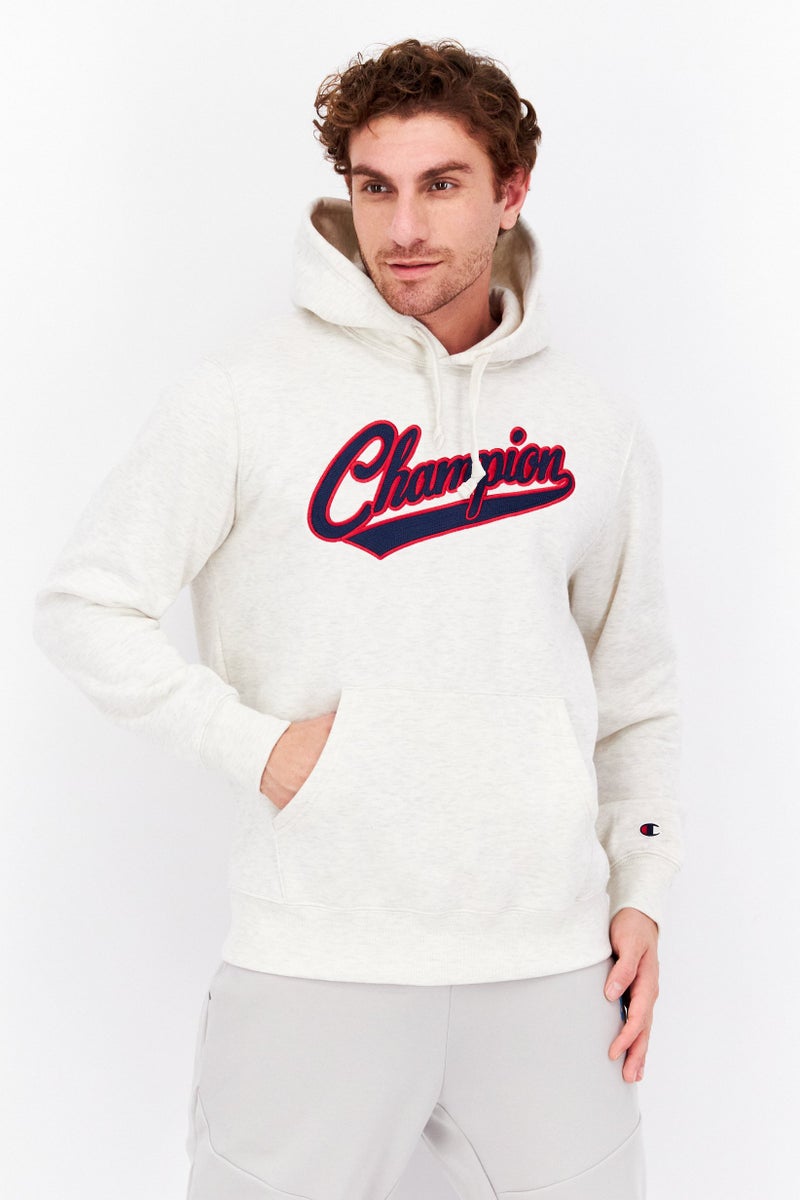 Champion Men Sportswear Fit Outdoor Hooded Sweatshirt, Beige  - Image 1