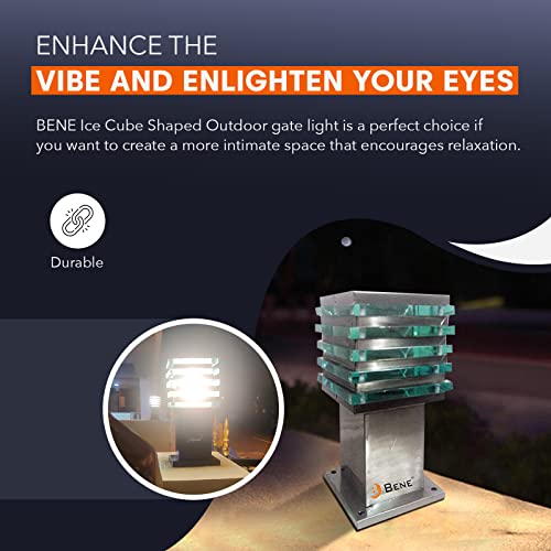 BENE Ice Cube Outdoor Lamp Without Bulb (Steel Matte Finish 11 Cms, Pack of 3 Pcs) - Image 4
