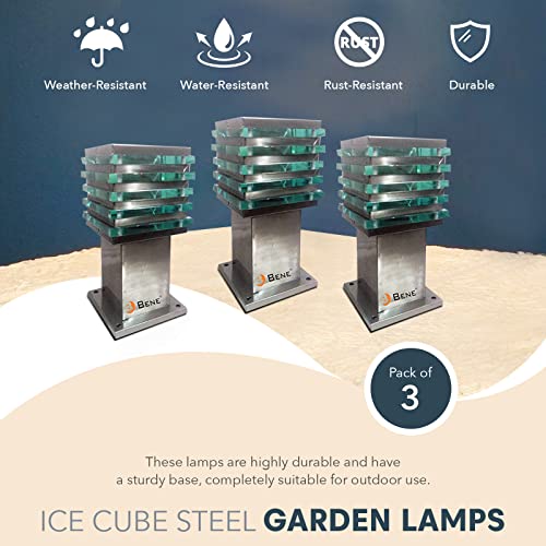 BENE Ice Cube Outdoor Lamp Without Bulb (Steel Matte Finish 11 Cms, Pack of 3 Pcs) - Image 2